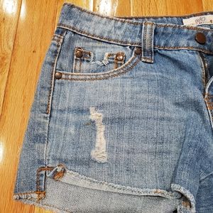 Light Wash Distressed Jean Shorts